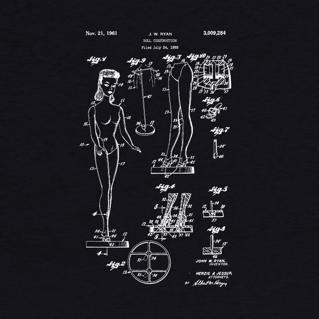 Barbie Doll Patent Blueprint J W Ryan by Rebus28